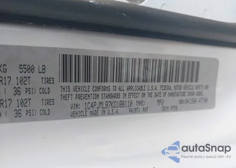 2019 Jeep Cherokee Latitude Plus 4X4 from USA, damaged, VIN 1C4PJMLB7KD188110